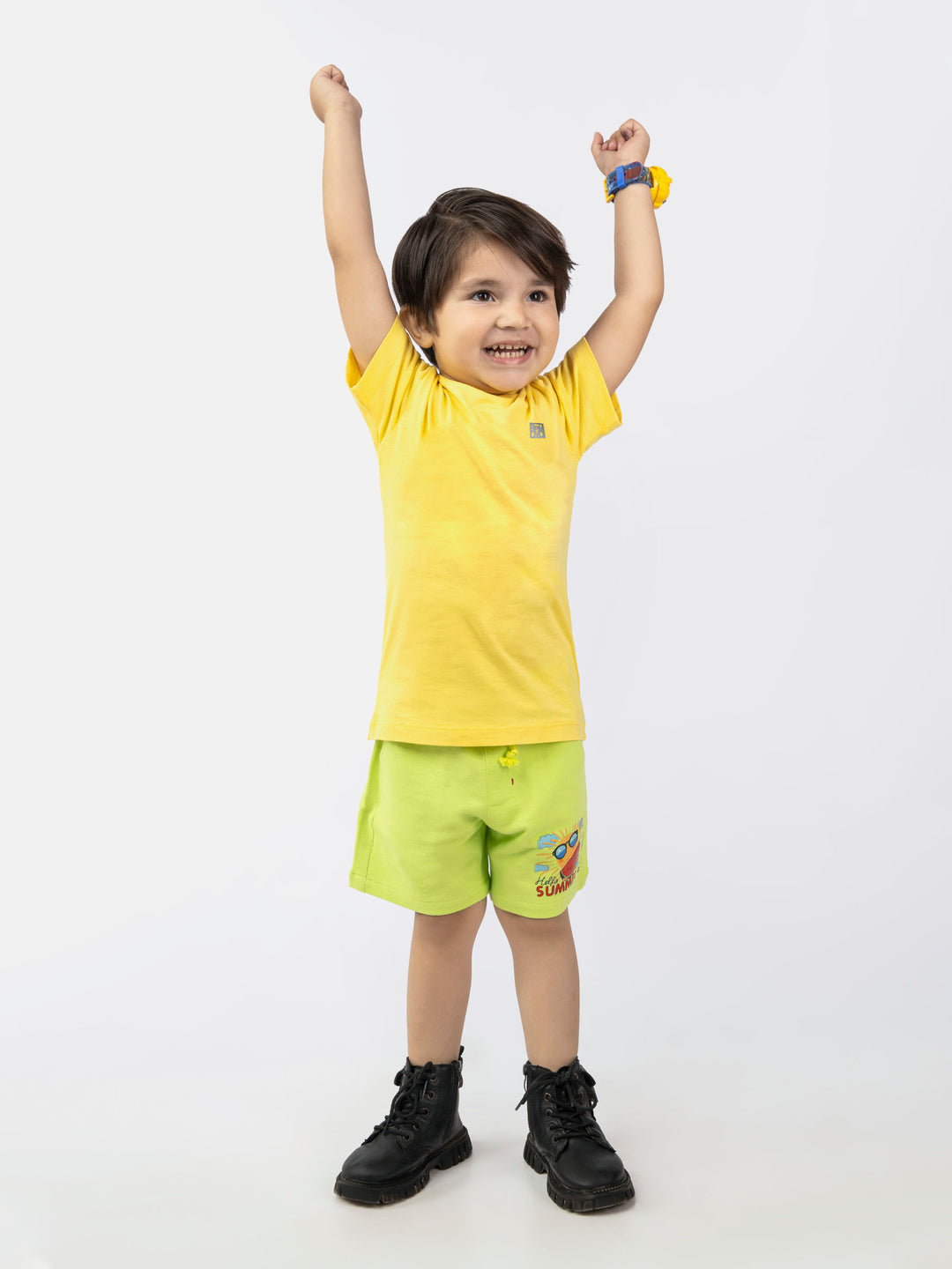 Yellow basic crew neck casual t shirt brumano pakistan