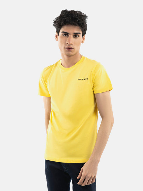 Yellow Basic Crew Neck T-Shirt Brumano Pakistan