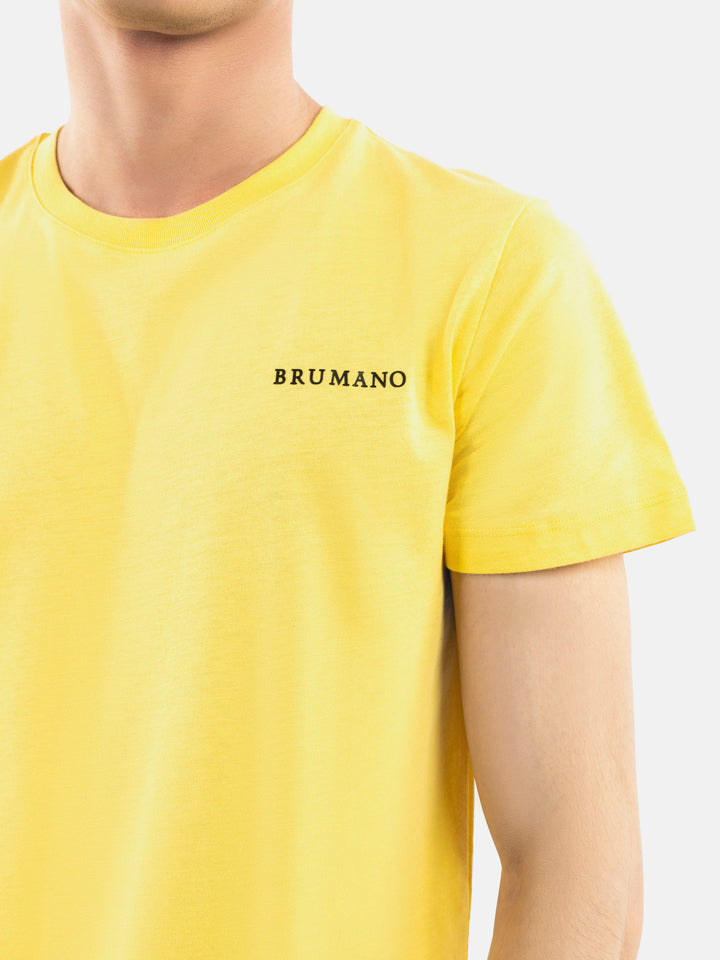 Yellow Basic Crew Neck T-Shirt Brumano Pakistan