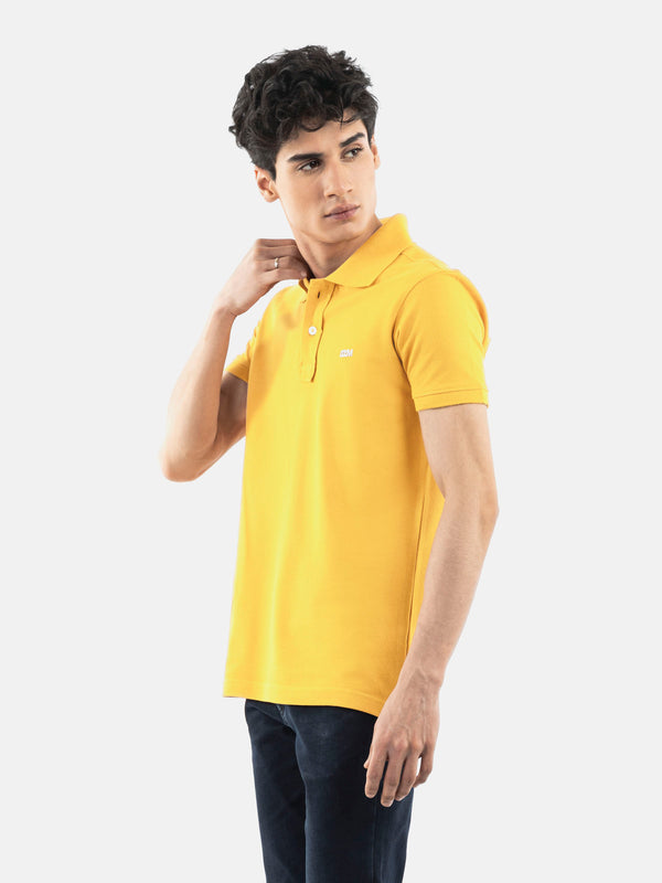 Yellow Basic Pique Polo Shirt Brumano Pakistan