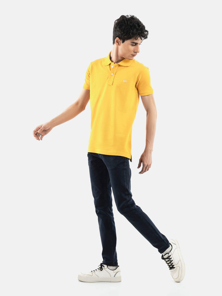 Yellow Basic Pique Polo Shirt Brumano Pakistan