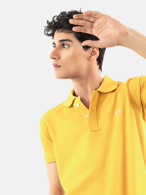 Yellow Basic Pique Polo Shirt Brumano Pakistan