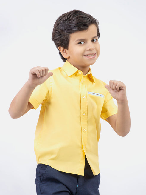 Yellow Half Sleeve Casual Shirt