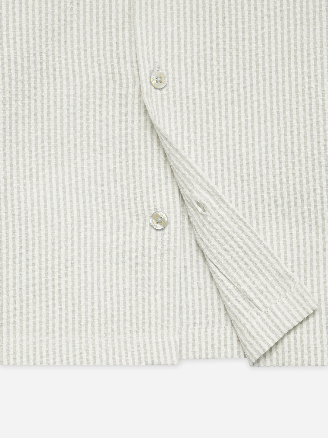 Beige Seersucked Casual Cuban Collar Shirt - Junior