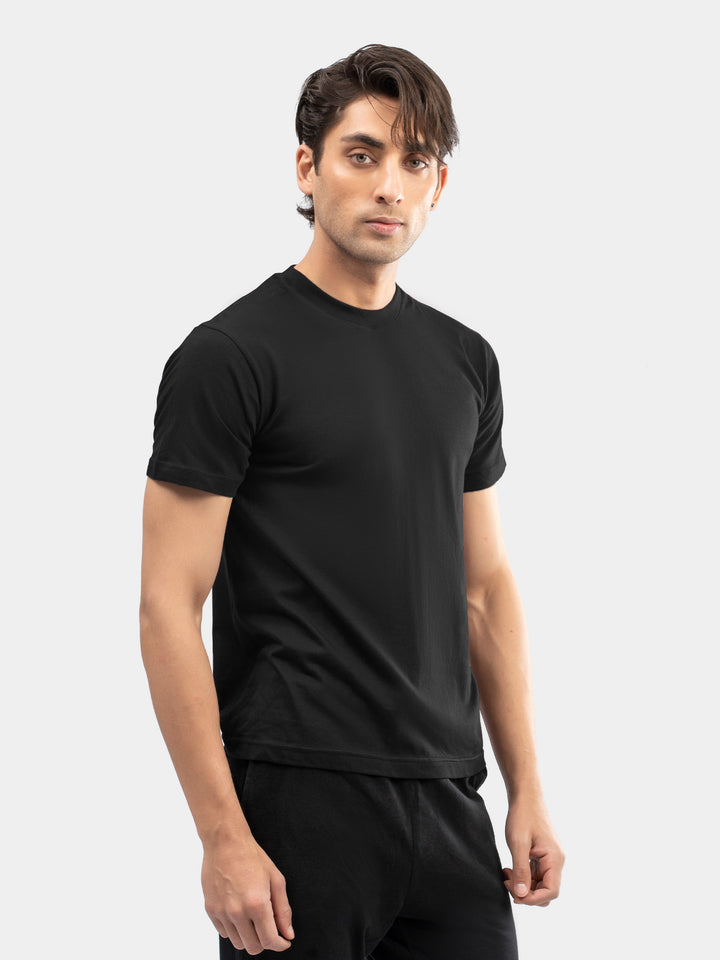 Black Relax Fit Crew Neck T-Shirt