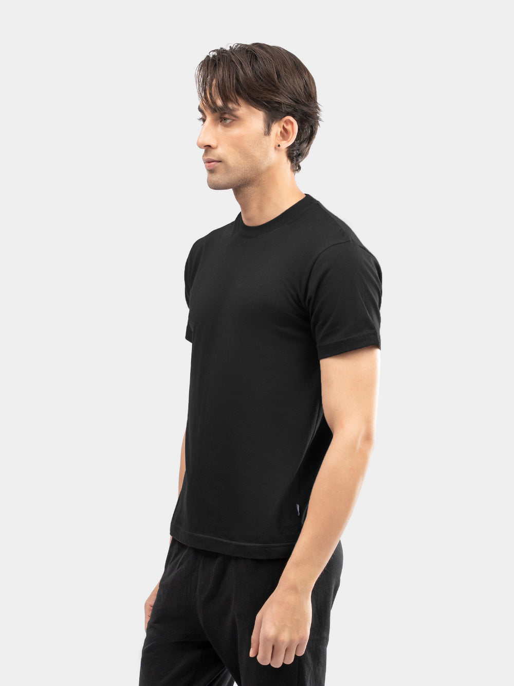 Black Regular Fit Crew Neck T-Shirt