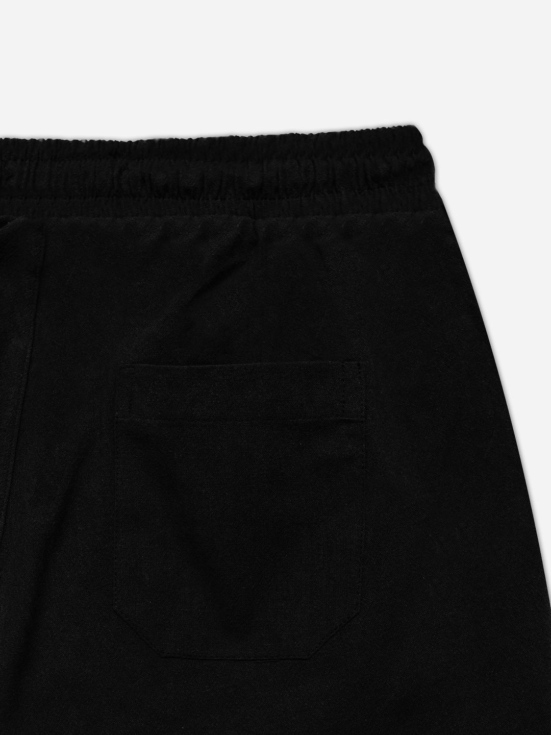 Black Wrinkled Light Weight Cotton Pajama side view — Brumano Pakistan