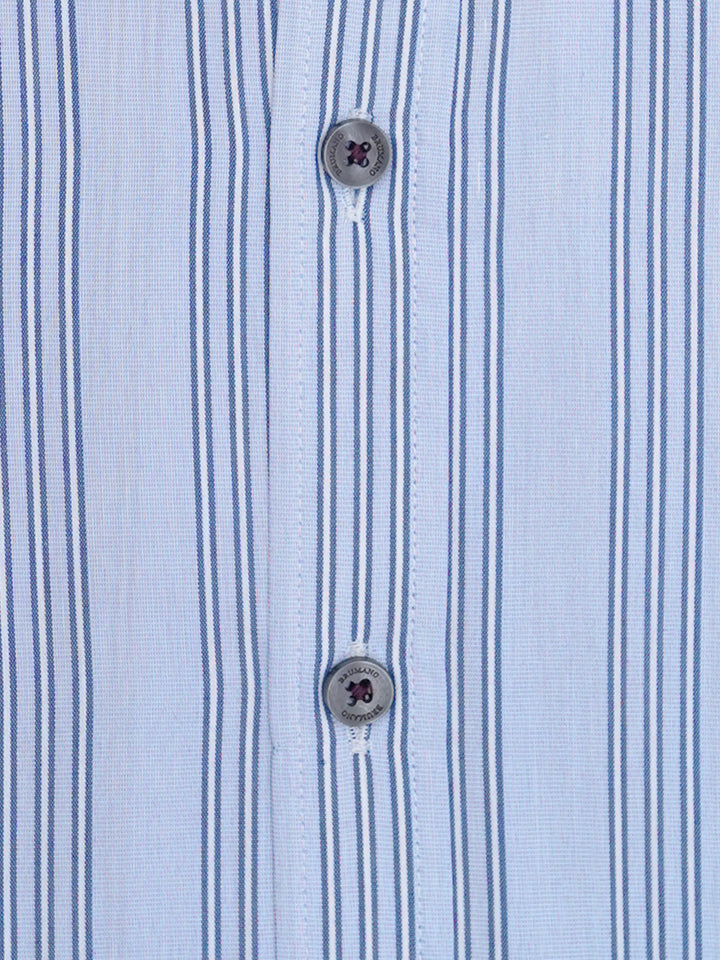 Blue & White Striped Button Down Shirt