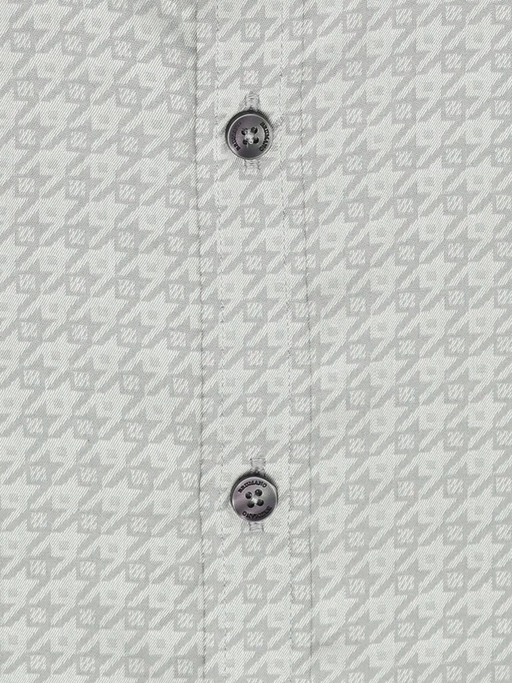 Grey houndstooth patterned jacquard shirt