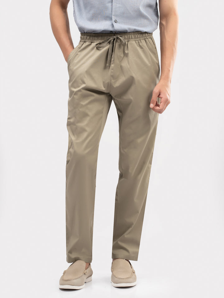 Men's khaki casual fit pajama front view