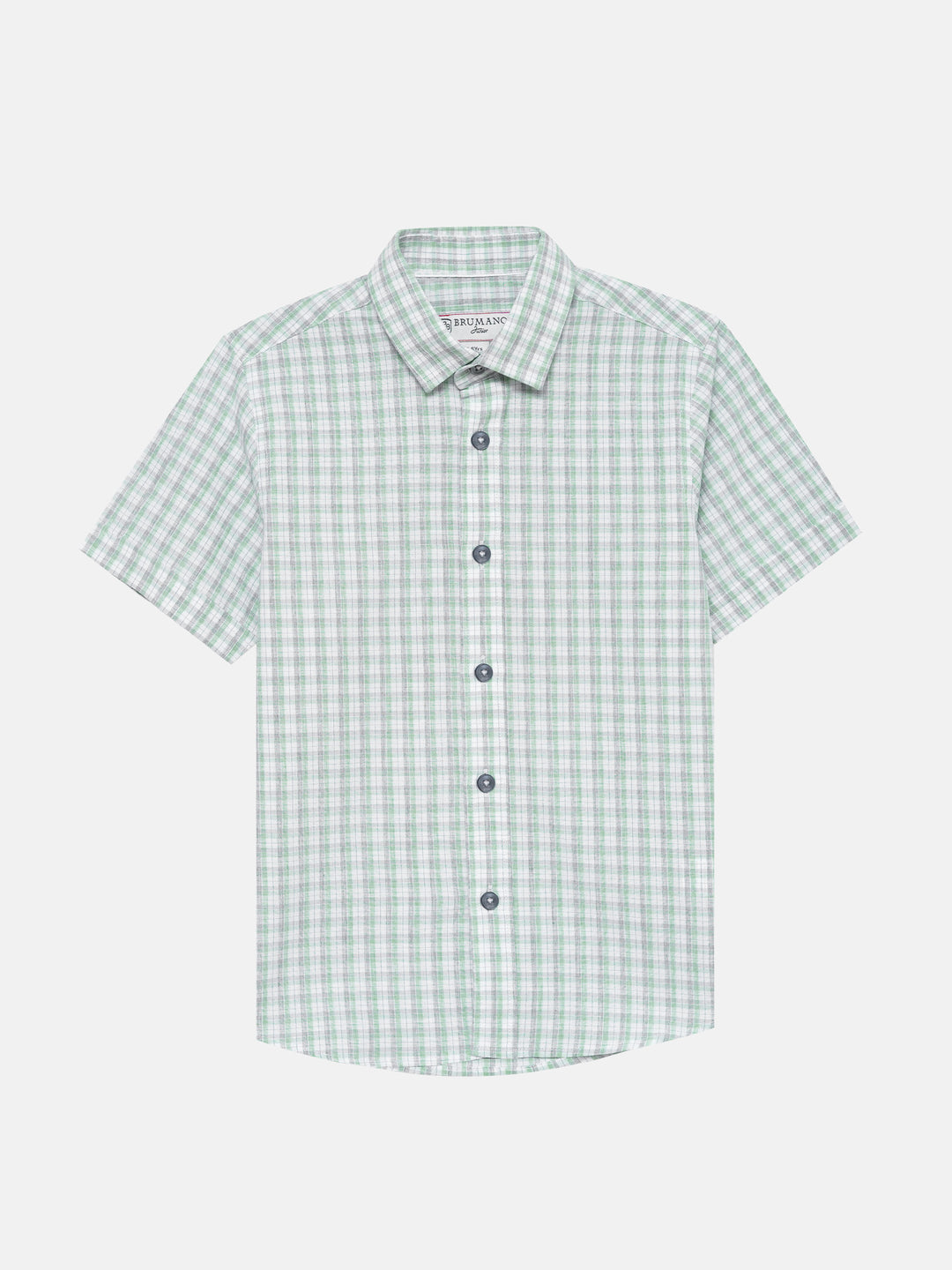 Light green grey checkered half sleeve shirt junior brumano pakistan