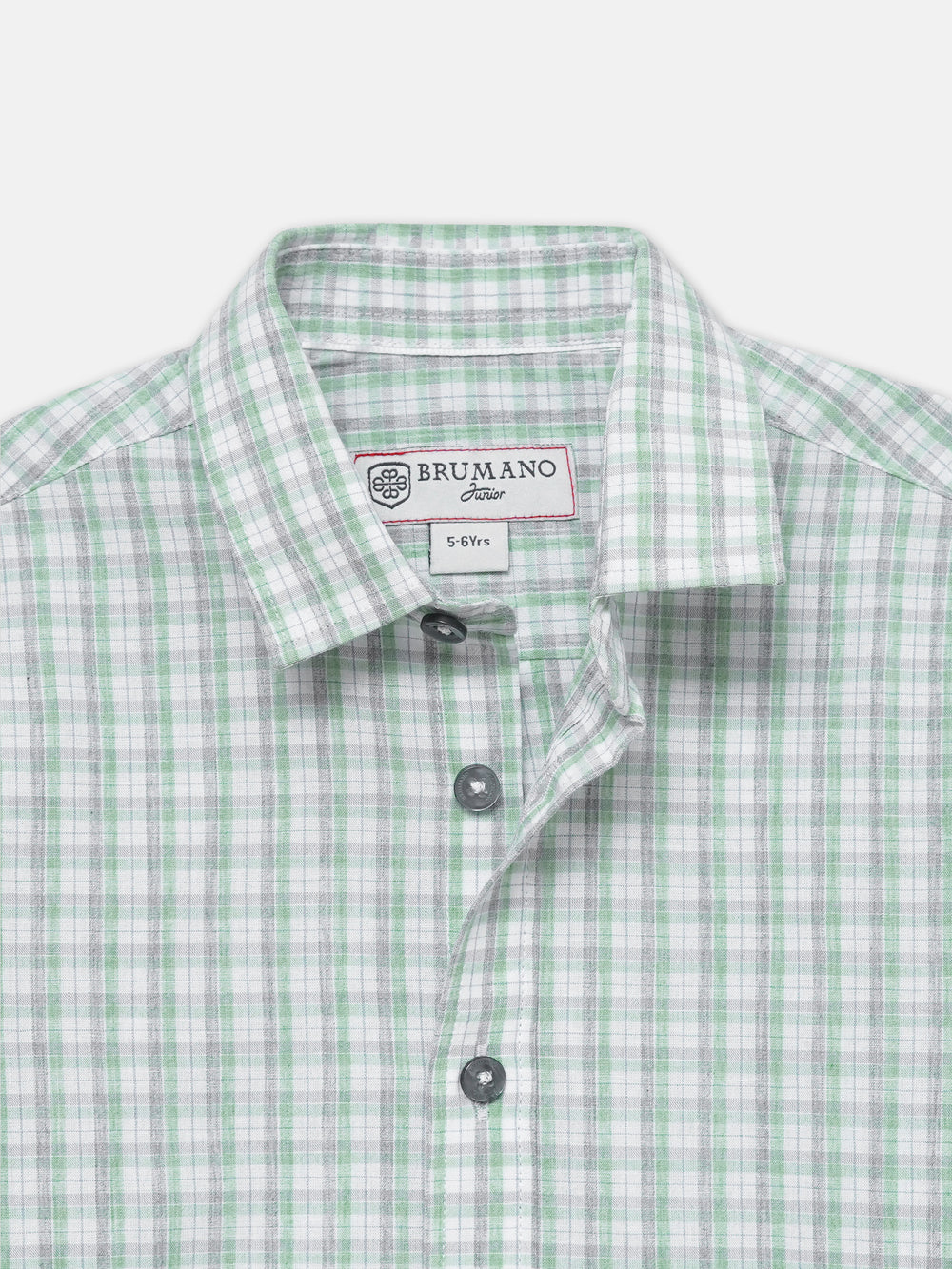 Light green grey checkered half sleeve shirt junior brumano pakistan1