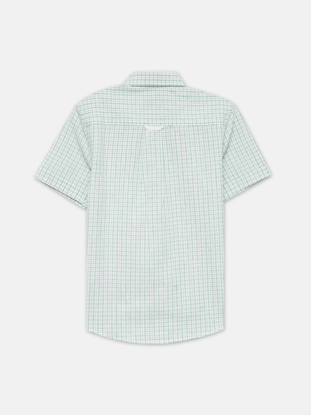 Light Green & White Checkered Half Sleeve Shirt - Junior
