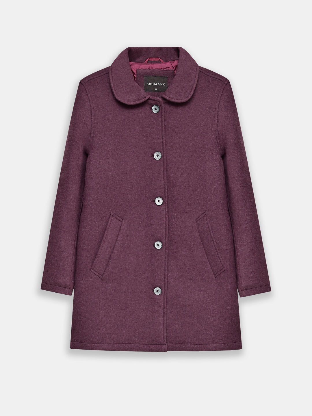 Light Plum Wool Blended Long Coat - Women