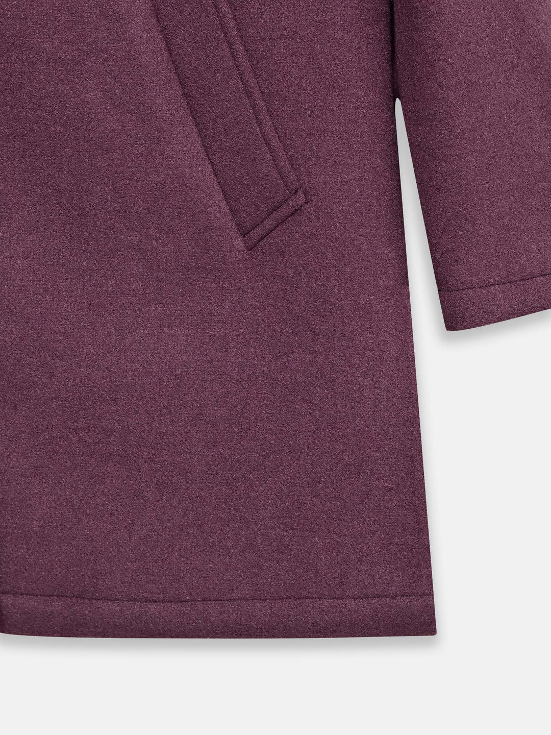 Light Plum Wool Blended Long Coat - Women