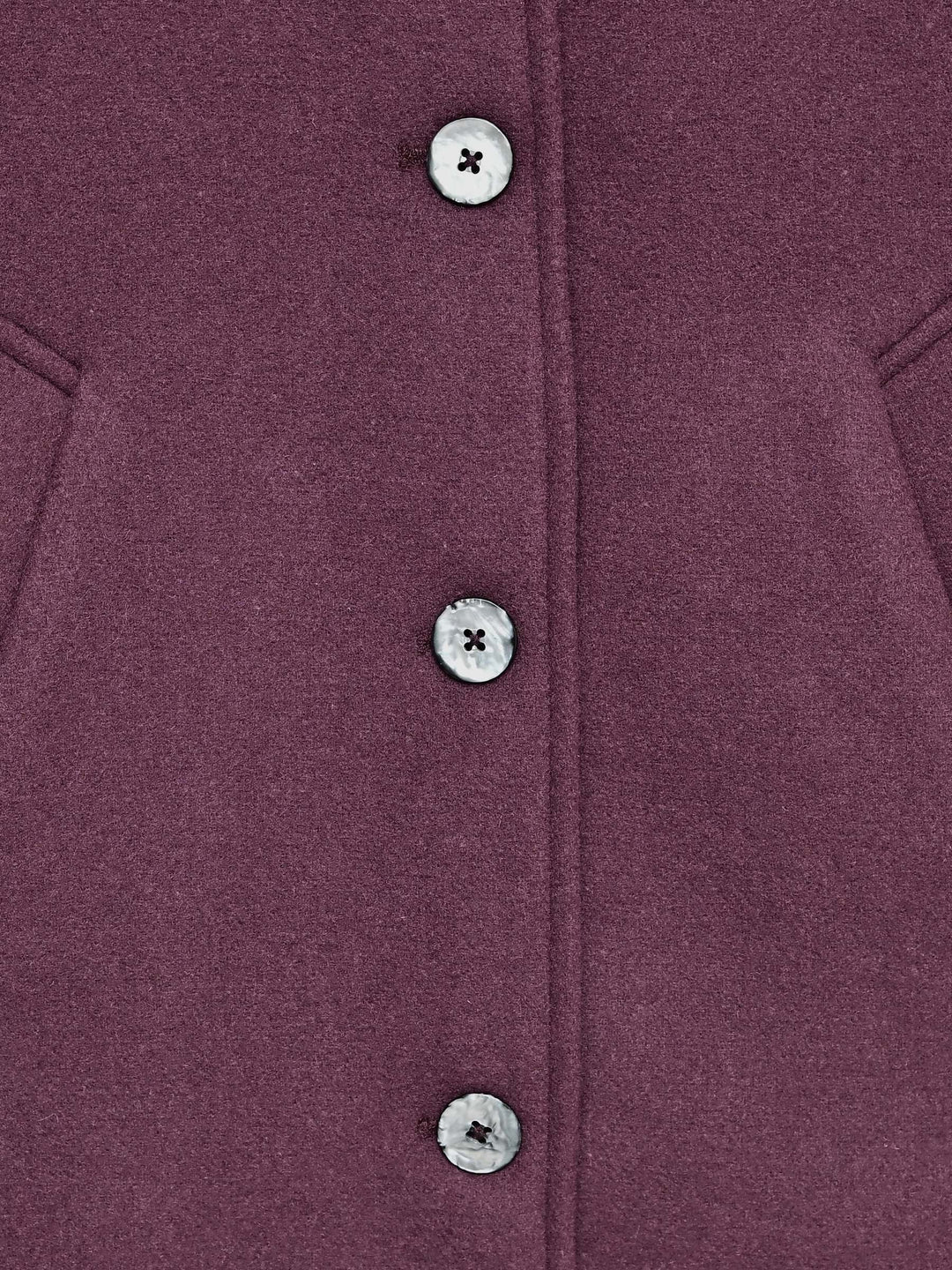Light Plum Wool Blended Long Coat - Women