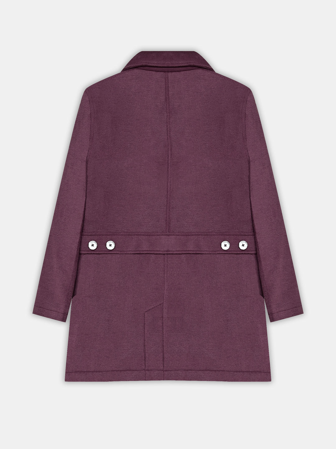 Light Plum Wool Blended Long Coat - Women