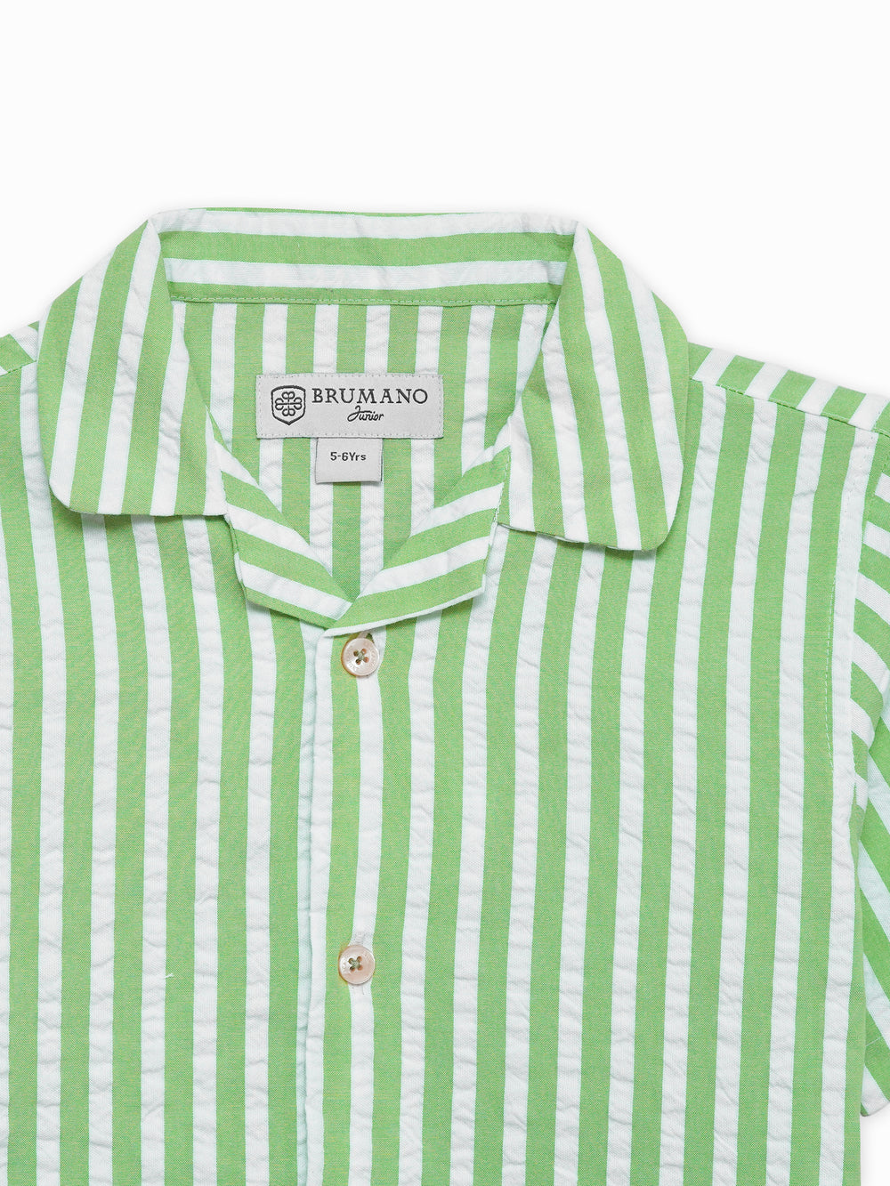 Close up of cuban collar cotton shirt