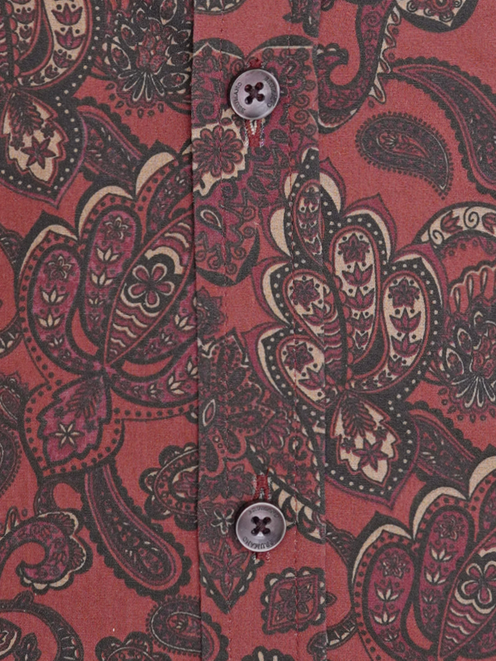 Maroon Large Paisley Printed Slim Fit Shirt
