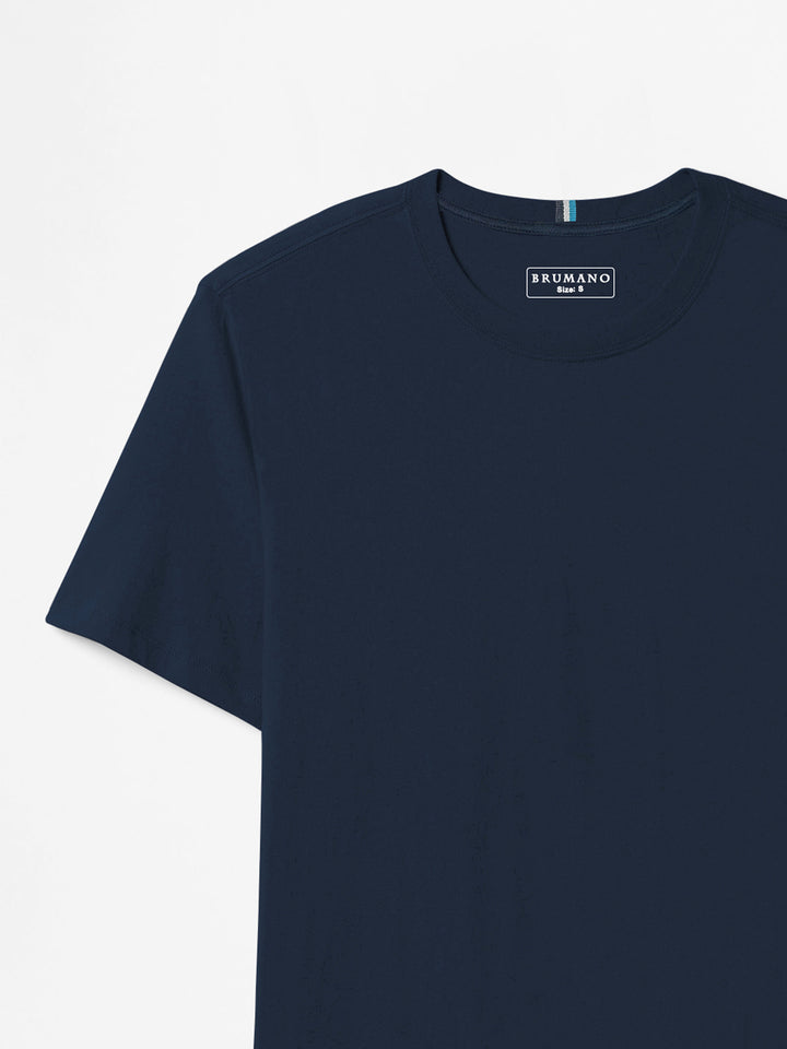 Navy Blue Regular Fit Crew Neck T-Shirt