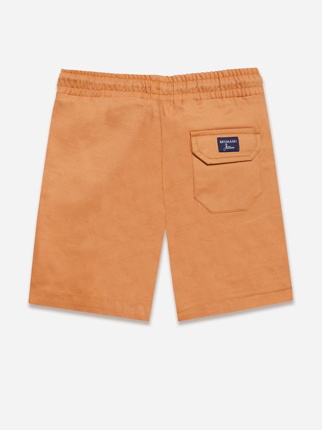 Orange Twill Structured Cotton Casual Shorts - Junior