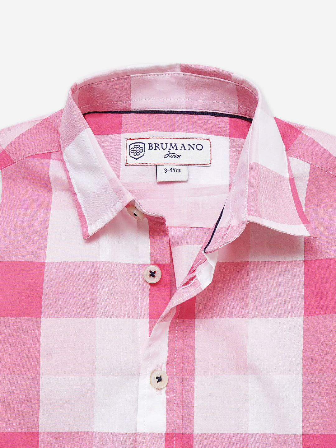 Pink & White Large Checkered Long Sleeve Shirt - Junior