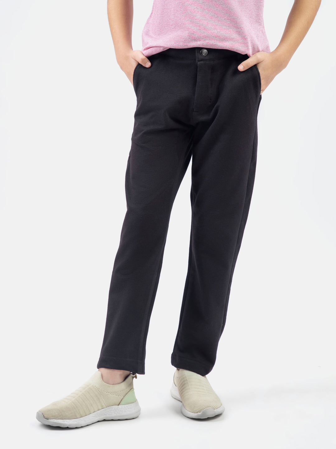Black Knitted Trouser With Detailing