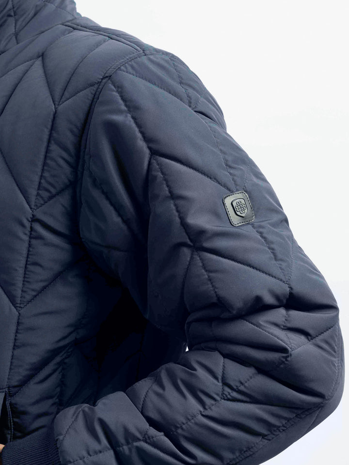 Blue Nylon Quilted Puffer Jacket