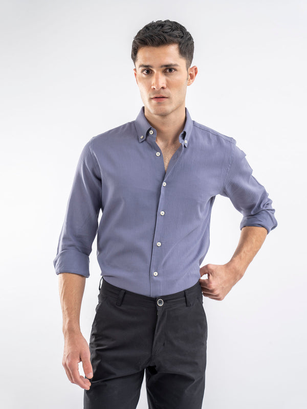 Steel Blue Light Weight Button Down Shirt