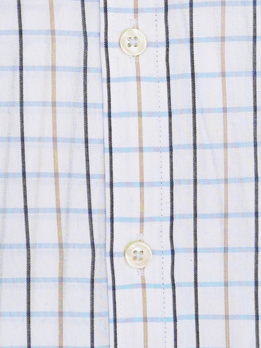 White & Blue Windowpane Checkered Formal Shirt