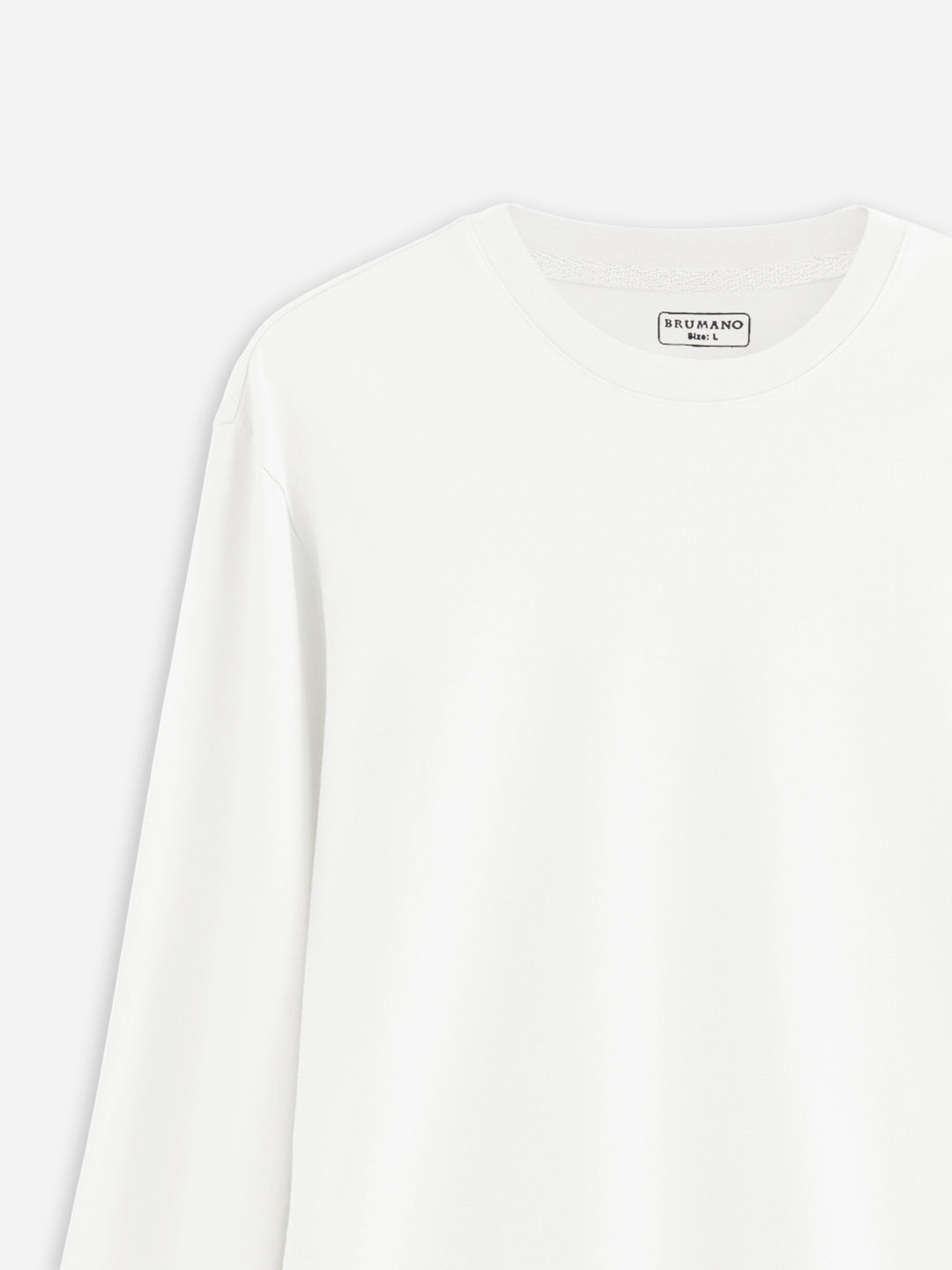 White Long Sleeve Crew Neck T-Shirt - Women