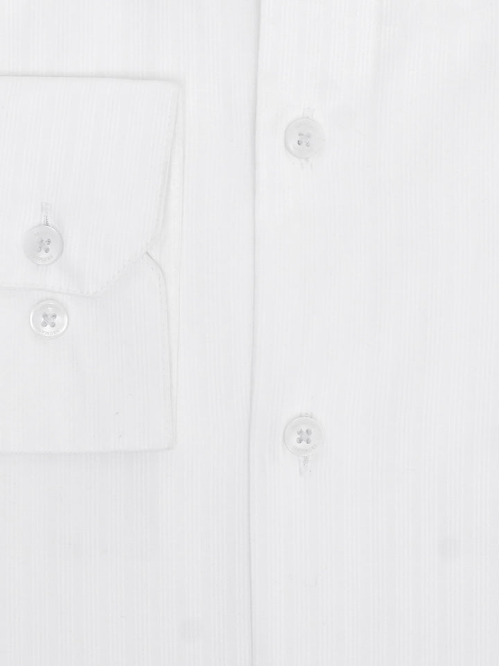 White Multi Self Striped Shirt - Luxe