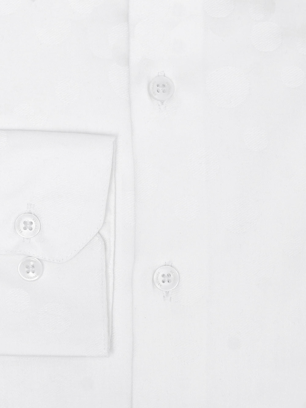 White self polka dot formal shirt   luxe