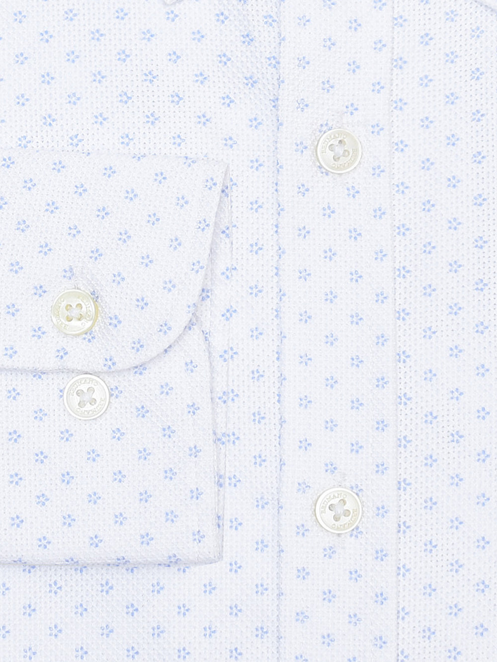 White Structured Printed Button Down Shirt - Luxe