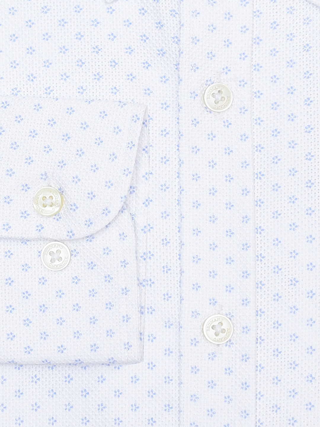 White Structured Printed Button Down Shirt - Luxe