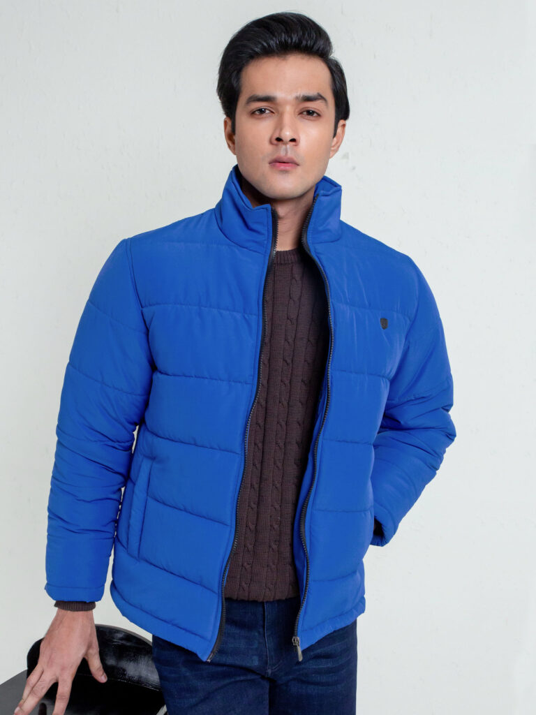 Royal Blue Quilted Puffer Jacket Brumano Pakistan