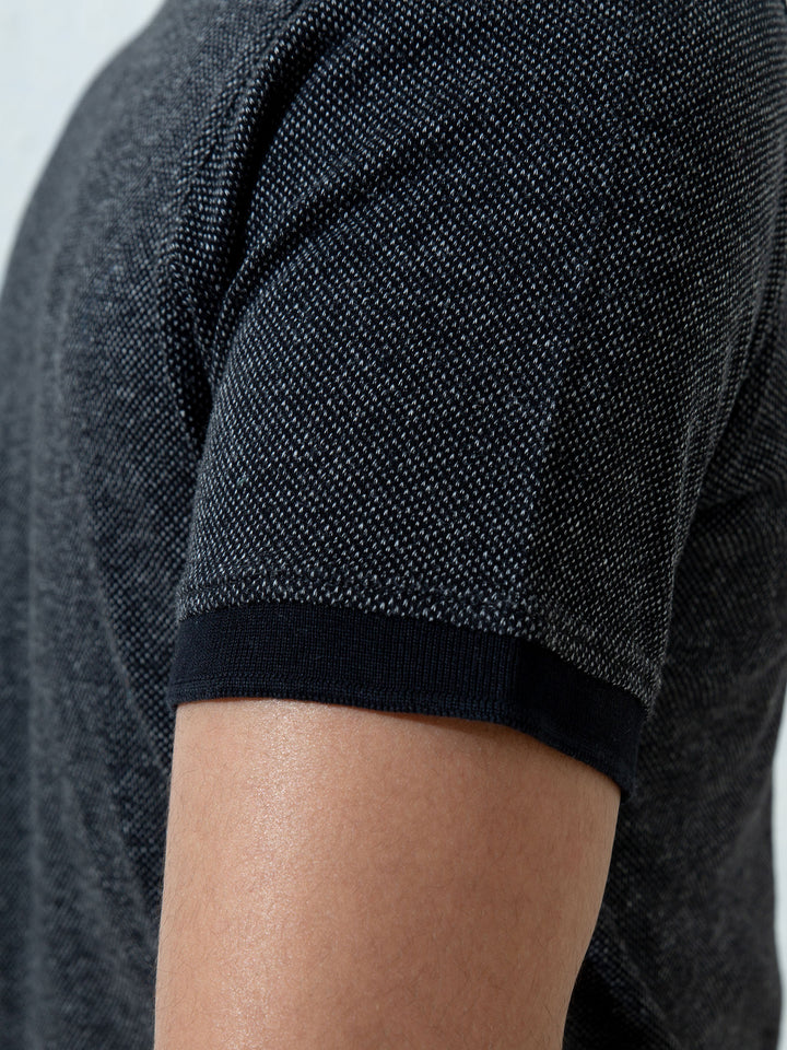 Black Dobby Mercerized Polo Shirt Brumano Pakistan