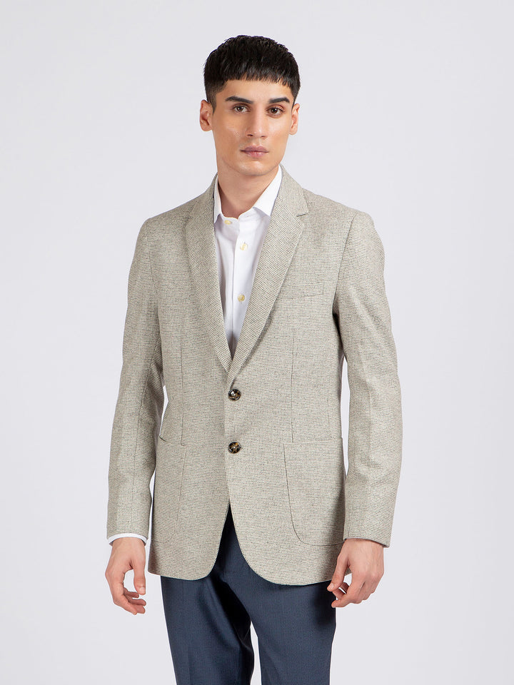 Light Grey Wool Cashmere Blazer - Sartoria Brumano Pakistan