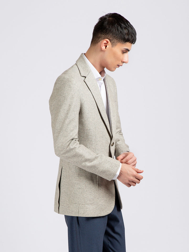 Light Grey Wool Cashmere Blazer - Sartoria Brumano Pakistan