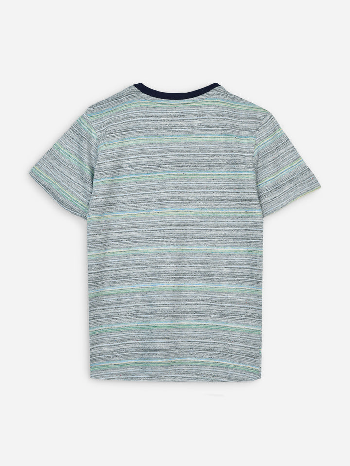 Grey Multi Color Striped Csual T-Shirt Brumano Pakistan