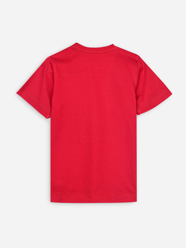 Red Graphic Printed Casual T-shirt Brumano Pakistan