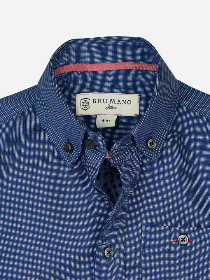 Blue & White Dobby Casual Long Sleeve Shirt Brumano Pakistan