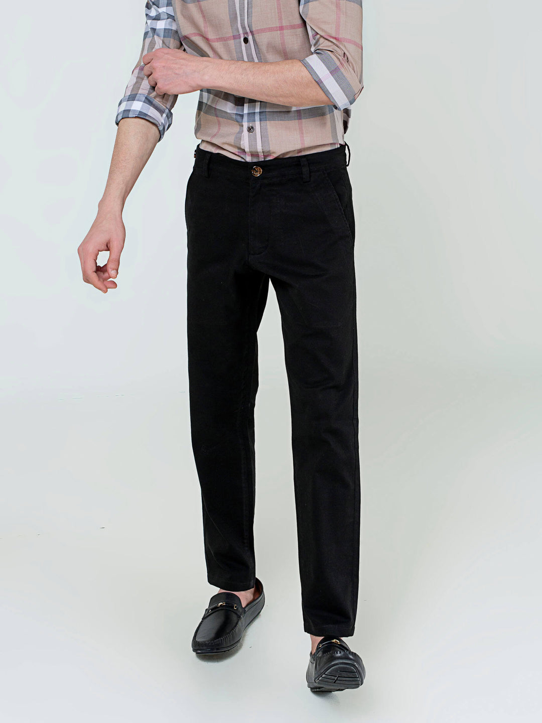 Black Slimfit Chino With Gurkha Style Buttons Brumano Pakistan