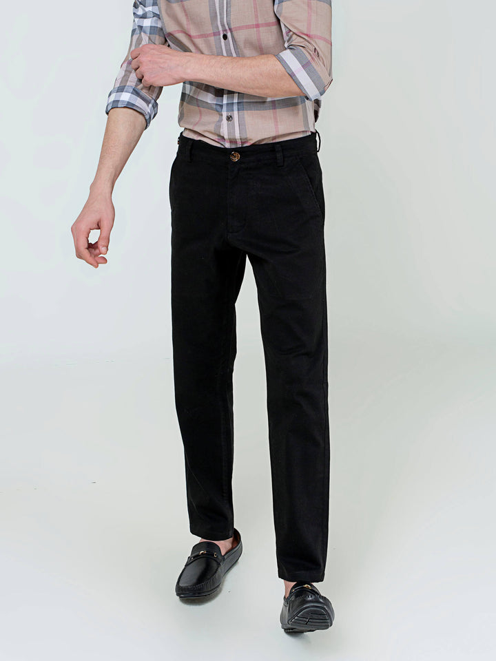 Black Slimfit Chino With Gurkha Style Buttons Brumano Pakistan