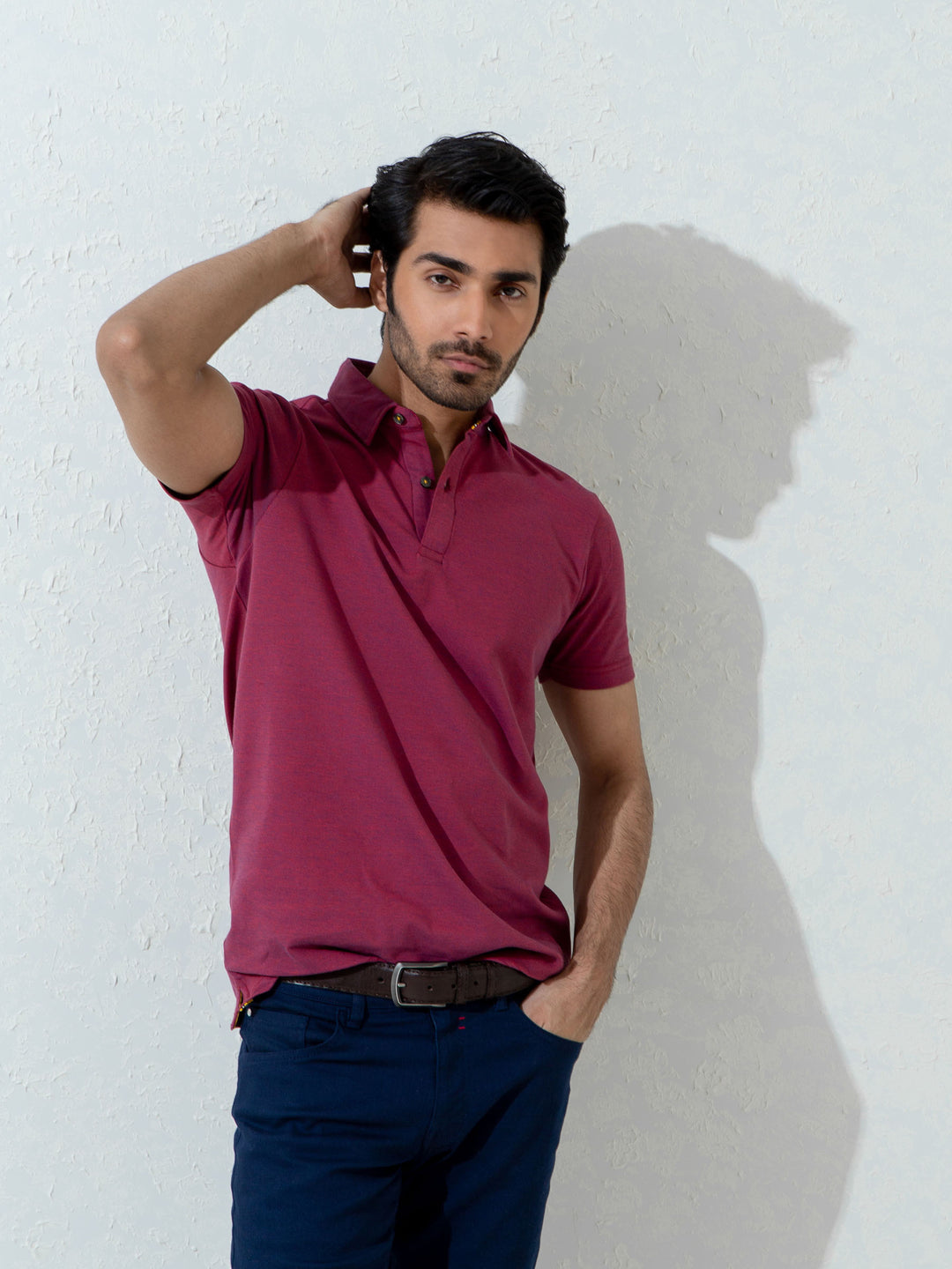 Magenta Pique Mercerized Polo Shirt Brumano Pakistan