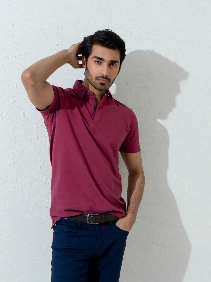 Magenta Pique Mercerized Polo Shirt Brumano Pakistan
