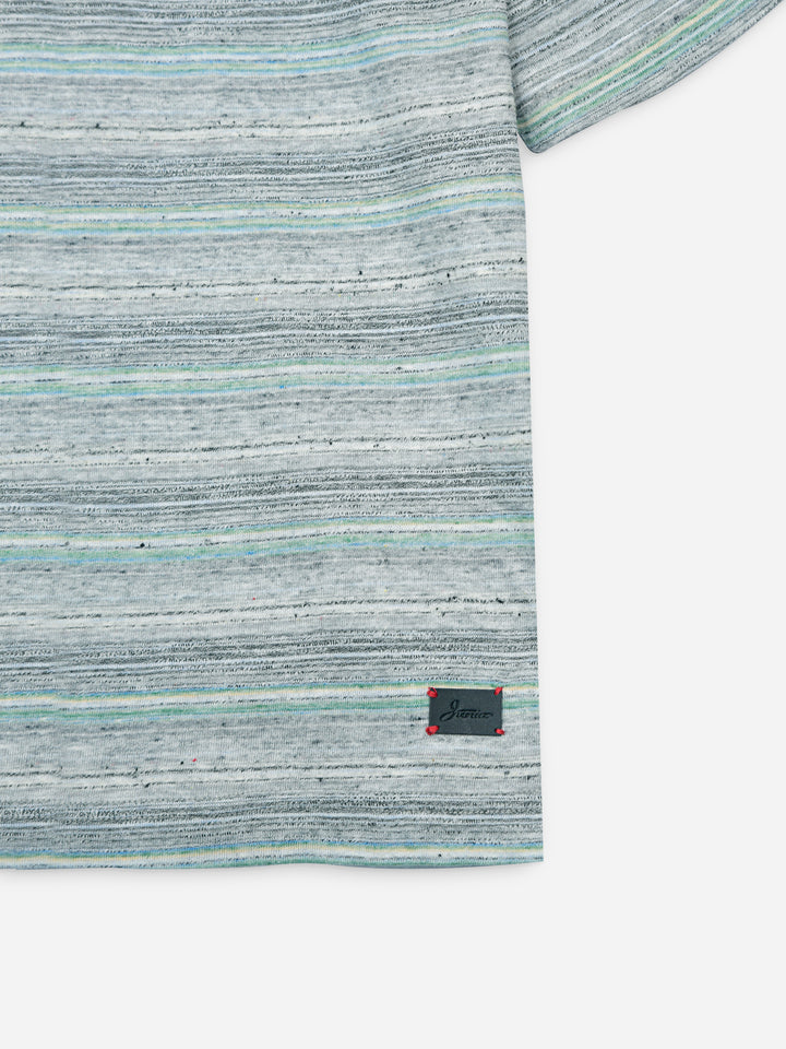 Grey Multi Color Striped Csual T-Shirt Brumano Pakistan