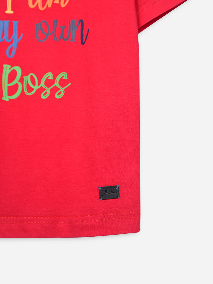 Red Graphic Printed Casual T-shirt Brumano Pakistan