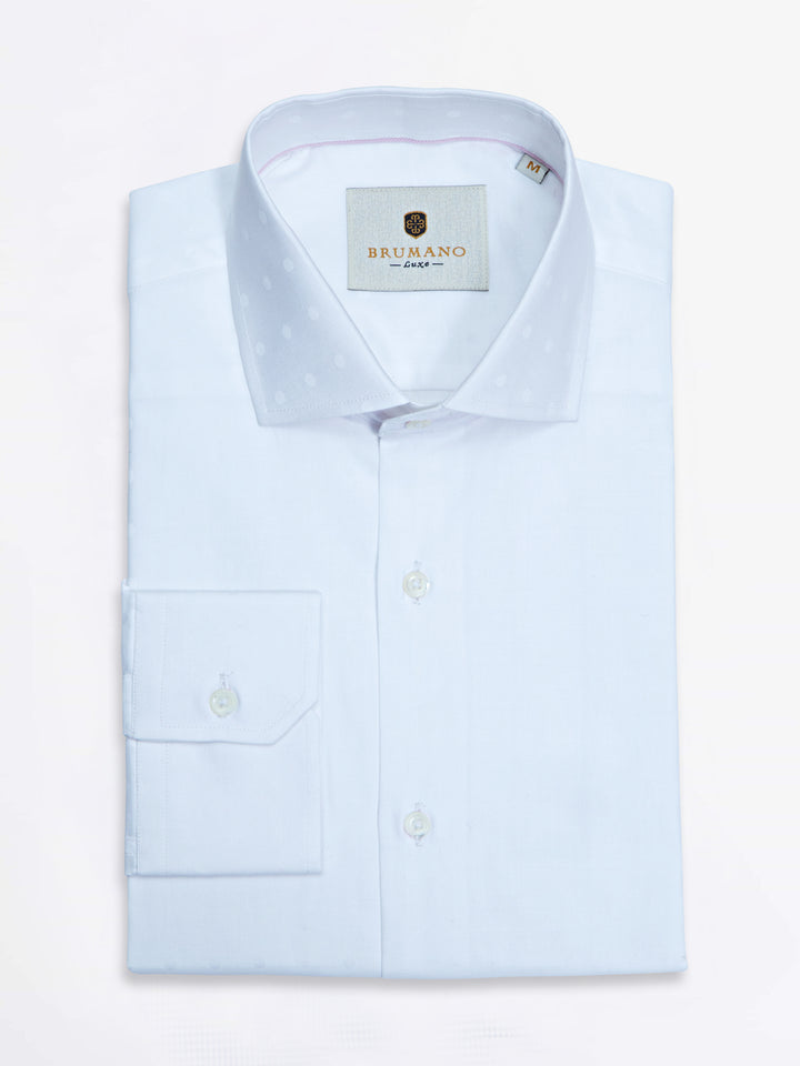 White Polka Dot Formal Shirt
