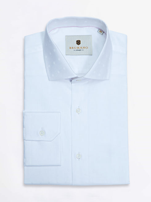 White Polka Dot Formal Shirt